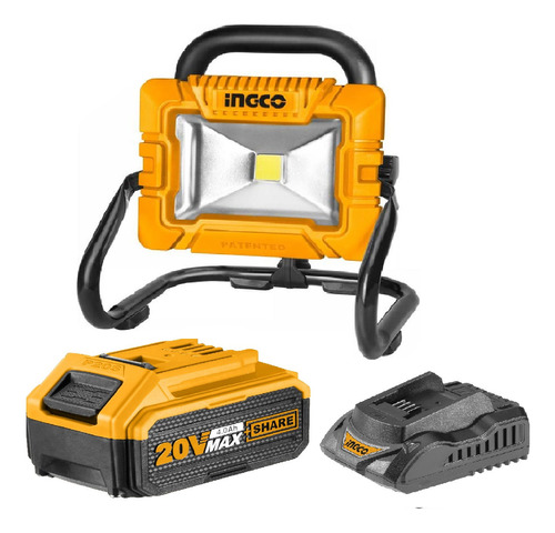 Farol Foco Led 20w Portatil C/bat. + Cargador 20v Ingco