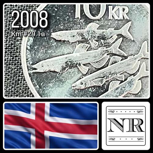 Islandia - 10 Kronur - Año 2008 - Km #29.1a - Peces