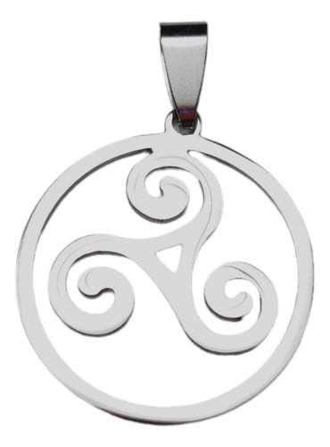 Dije Trisquel Rulado Circulo C/pulsera Todo Acero Qui(g3) Color Plateado