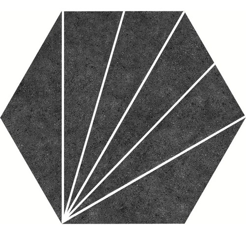 Porcelanato Aster Negro Mate Hexagonal 22x25 Cm