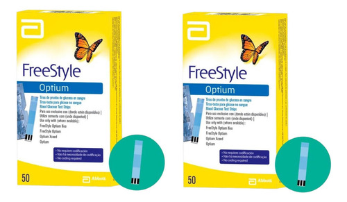 Tiras Para Teste De Glicose Freestyle Optium 100 Unidades Cor Sem Cor