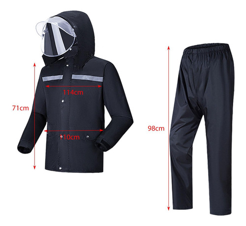 Traje De Lluvia Con Puños Ajustables, Impermeable Con