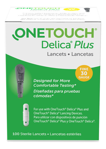 Onetouch Delica Plus Lancetas, Calibre 30, 100 Unidades