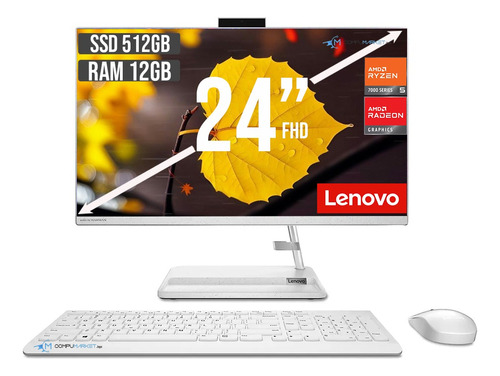 Todo En Uno Aio Lenovo Amd Ryzen 5 7530u Ssd 512gb Ram 12gb