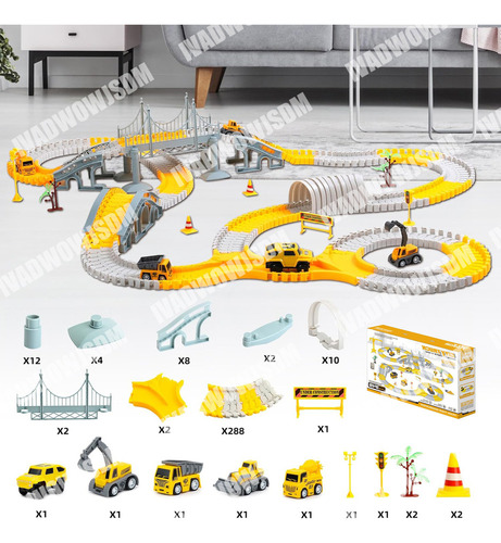 N 345pcs Pista De Carros Con Cochejuguete Paraninos/niñas