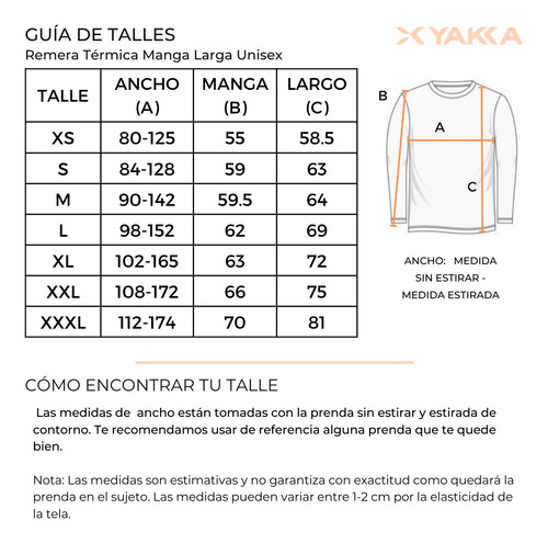 Imagen 5 de 9 de Remera Termica Manga Larga Yakka Primera Piel Yakka