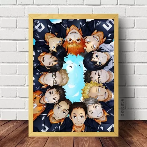 Quadro Anime Haikyuu!! - A4 C/ Moldura E Vidro