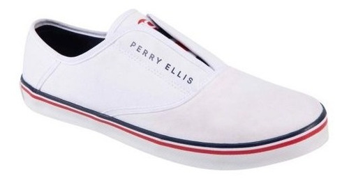 Tenis Para Hombre Casual Perry Ellis Color Blanco 603       