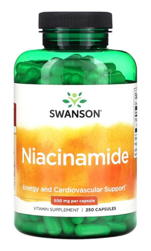 Niacinamida Vitamina B3 Swanson 500 Mg 250 Caps Niancinamide Sabor Neutro