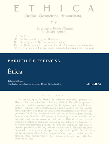 Ética: Ética, De Espinosa, Baruch De. Editora Editora 34, Capa Mole, Edição 1 Em Português, 2024