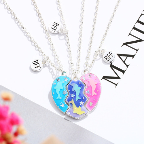 F 3pcs/set Collar Imán Infantil De Colores Good Friends Bff