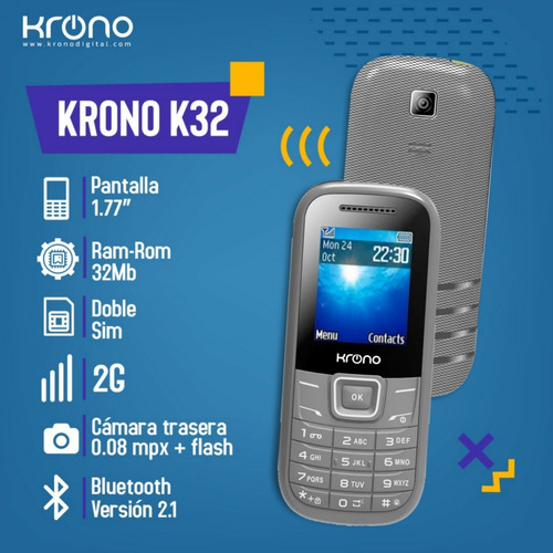 Celular Krono K32 Doble Sim Barato Linterna Camara Bluetooth