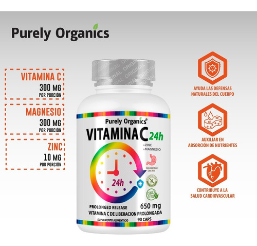 Combo 2 Vitamina C24h De Liberacion Prolongada 90 Capsulas Sabor Sin Sabor