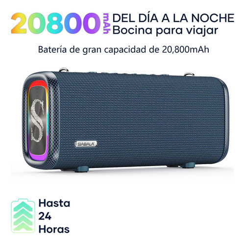 Caixas Bluetooth Sabala 120w Fm 20800mah Usb Ipx65 Cor Azul 220v
