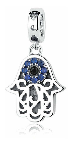 Colgante  Plata Ley 925 Con Diseño Hamsa Para Pulsera Fr32m