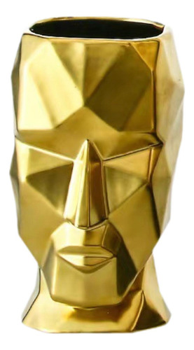 Figura De Jarrón Con Cabeza Humana Geométrica, Adorno
