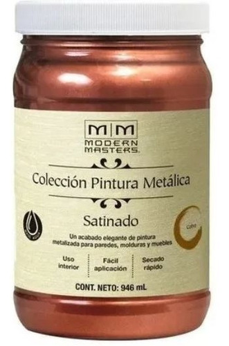 Pintura Modern Masters Metalico Satinado 0.946lt Rust Oleum