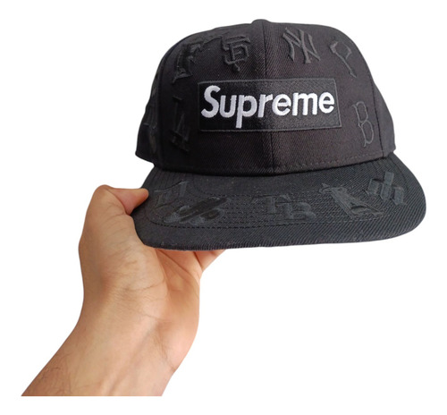 Gorra Plana All Over Black Supre(edición Especial) Negro 7