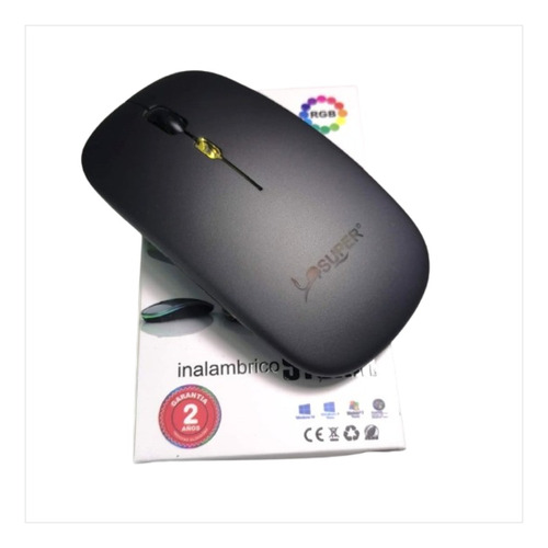 Mouse Inalambrico Recargable Usb Con Iluminación Led Rainbow