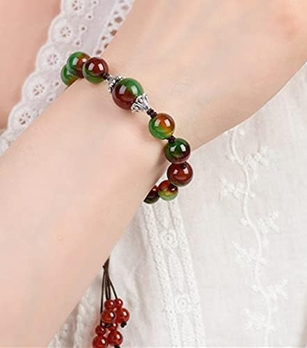 Hermosa Pulsera Hecha A Mano Con Cuentas De Ágata De Pavo Re