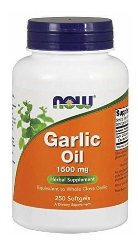 Suplemento Herb Now Supplements, Aceite De Ajo 1500 Mg, Tama