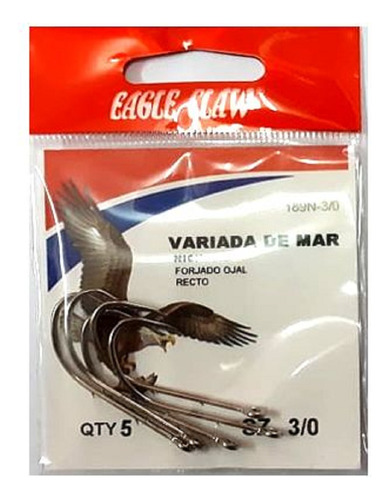 Anzuelos Para Mar Eagle Claw 189n-3/0 (5 Unidades)