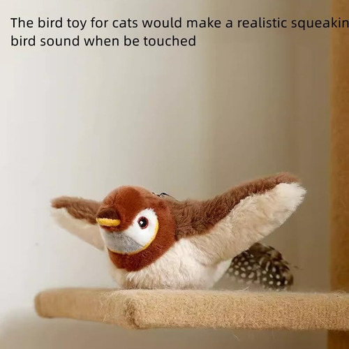 Interactive Flappy Bird Cat Toy,simulated Chirping Flying