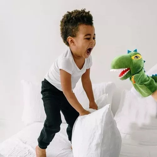Puppet Puppets Hand Dinosaur Gluve Tecido, PelĂșcia Infantil
