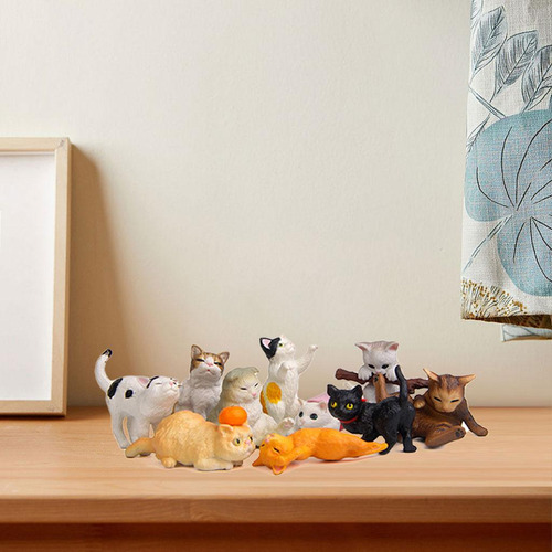 Juego De 2 X 10 Adorables Figuras De Gatos, Estatuas De Anim
