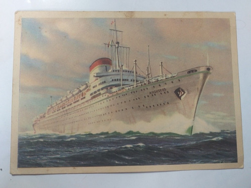 Postal Barco Augustus Italia Societe Di Navigazione Genova (Usado)
