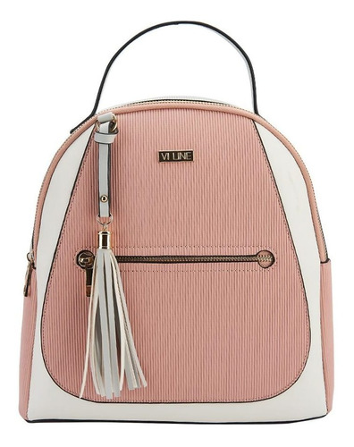 Backpack Rosa Con Gris Vi Line Para Mujer Bw01