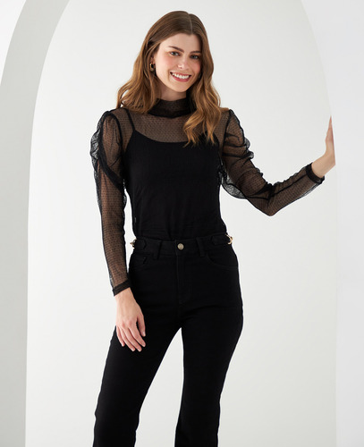 Blusa Esprit 419e010 Negro Puro