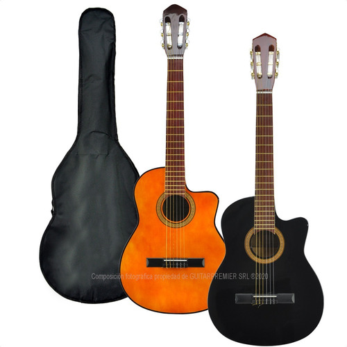 Imagen 4 de 10 de Guitarra Criolla Con Corte Superior + Funda + Pua + Garantia