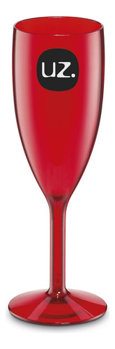 Taça P/ Champagne Gold 300ml Vermelho Translucido Uz