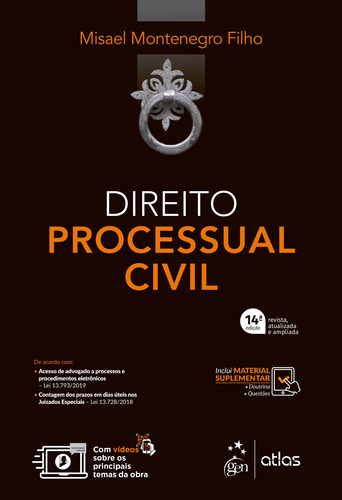 Direito Processual Civil, de Filho, Misael Montenegro. Editora Atlas Ltda., capa dura em português, 2019