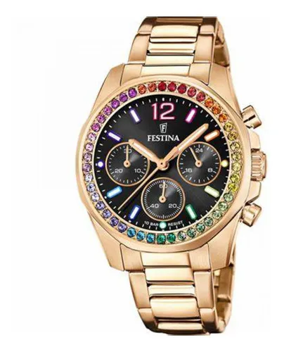 Reloj Para Mujer Festina Boyfriend F20639 3 Oro Rosa MercadoLibre