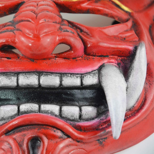 . Máscara Do Diabo Vermelho Hannya Demon Oni Samurai Noh