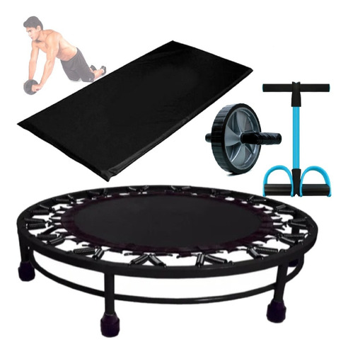 Kit Ginástica Jump+roda+colchonete+extensor