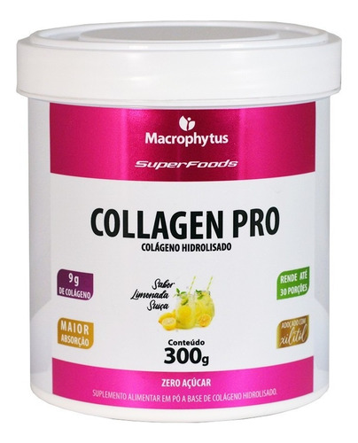 Collagen Pro Colágeno Hidrolisado 300g Limonada Suíça