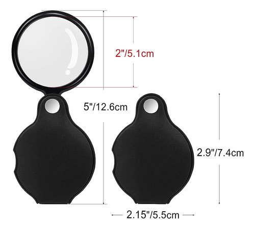 5 Pcs 10x Mini Lupa Lupa De Bolsillo Plegable Con Protecc...