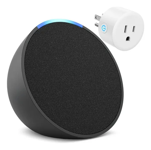 Combo Asistente Alexa Echo Pop Bombillo Interruptor Enchufes