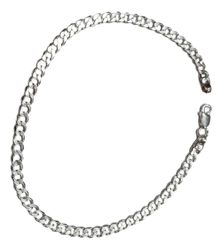 Pulseira Masculina Grumet Elo Espelhado  Prata 925 Legítima