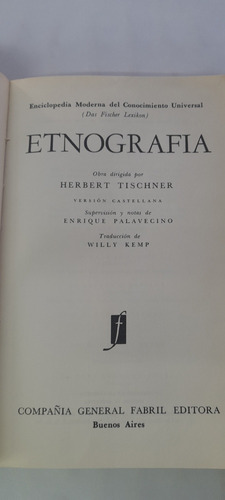 Etnografia Dirigida Por Herbert Tischner (usado)