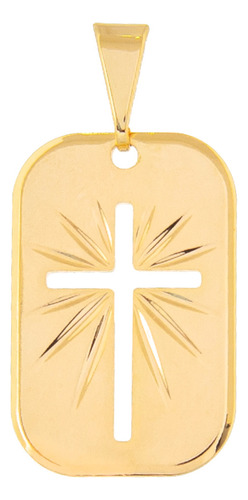 Pingente Cruz Cruxifixo Folheado Ouro 18k Medalha 36009