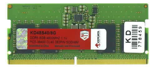 Memória Ram Para Notebook Ddr5 8gb 4800mhz - Kd48s40/8g