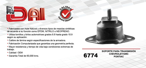 Tacón Transmisión Dai C30 L6 4.1l Chevrolet 1963-1980