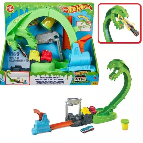 Pista Hot Wheels City Ataque Tóxico Da Cobra Serpente Slime