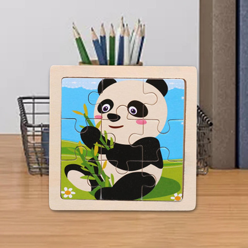 Rompecabezas De Madera Aprendizaje Preescolar Forma De Panda