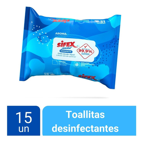  Toallitas Desinfectantes Sifex Pocket De 15 Unidades X 9