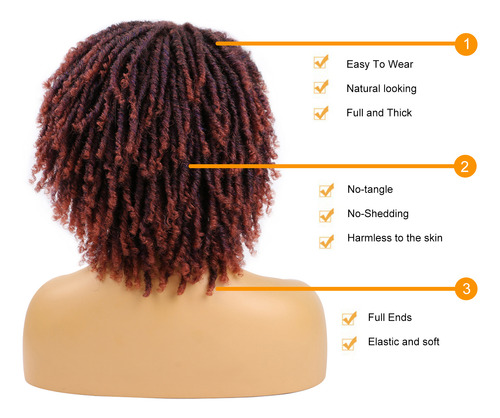 Pelucas Con Rastas Para Mujeres Afro, Pelucas Para Hombre, C